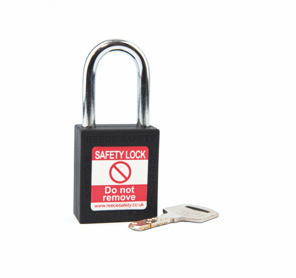 BLACK Steel Shackle safety padlock keyed differently