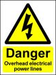 Electrical Hazard Warning Sign - Overhead Power