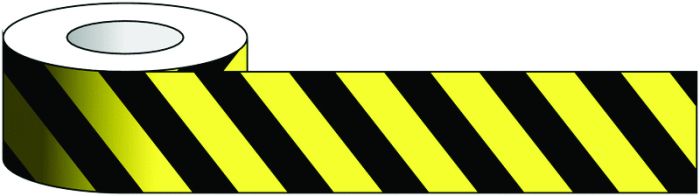 Yellow and Black Hazard and Aisle marking tape 100mm width