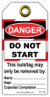 Danger - Do Not Start Tuff Tags (Pack of 10)