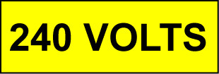Voltage Labels (Pack 10) 30x90mm 240 Volts