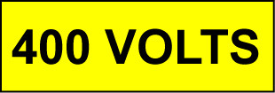 Voltage Labels (Pack 10) 30x90mm 400 Volts