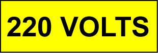 Voltage Labels (Pack 10) 40X120mm 220 Volts