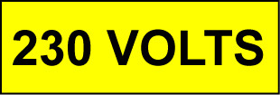 Voltage Labels (Pack 10) 40x120mm 230 Volts