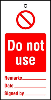 Lockout Tags Do not use Pack of 10