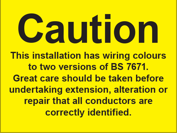 BS7671:2001 Sign (single) 150x200mm rigid