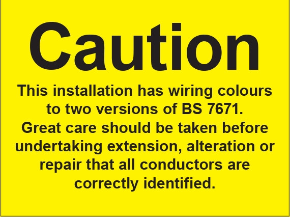 BS7671:2001 Sign
