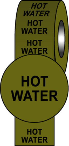  Pipeline Info Tape - 50mmx33m - Hot Water 
