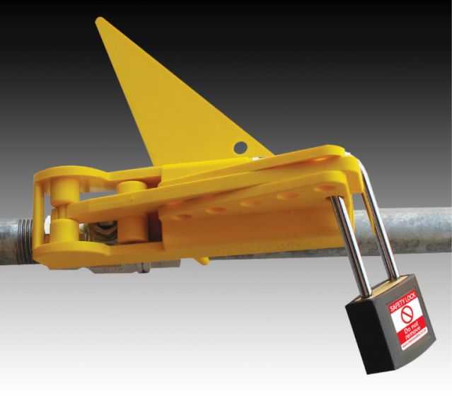 Quarter turn ball valve lockout fitted