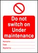  Size A6 Do not switch on under maintenance 