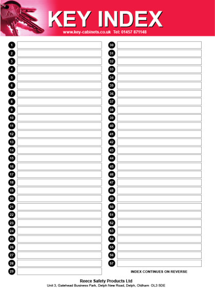 Dry-wipe 125 Key Index cards