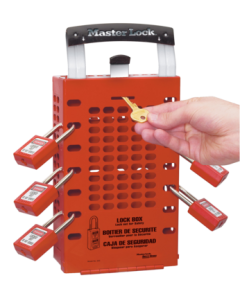 Latch Tight group lockout box in Red