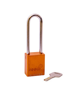 Aluminium bodied safety padlock with steel shackle-orange-Keyed Alike