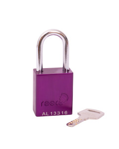 Aluminium bodied safety padlock with steel shackle-purple-Keyed Alike
