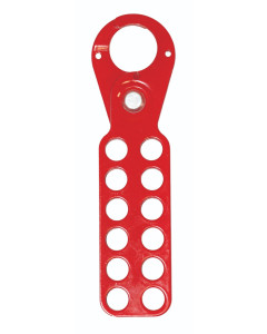 Steel Lockout Hasp in Red, 25mm Dia Jaws
