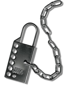Stainless steel lockout hasp with s/s chain