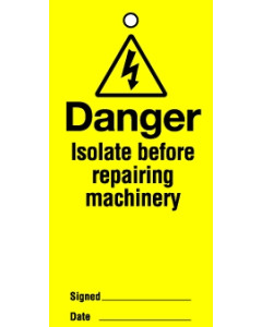 Lockout Tags Danger Isolate before repairing. Pack of 10