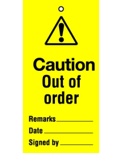 Lockout Tags Caution Out of Order. Pack of 10