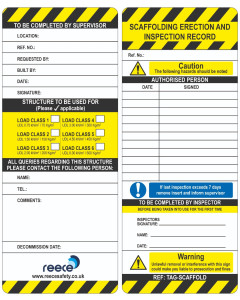 Scaffolding Standard Inspection Inserts (Pk of 50)