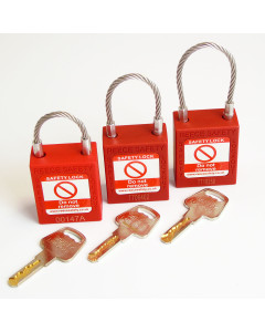Cable Safety Lockout Padlock – 50mm Flexible Wire Shackle