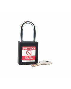 BLACK Steel Shackle safety padlock keyed alike to KA30008