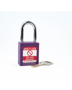PURPLE Steel Shackle safety padlock keyed differently