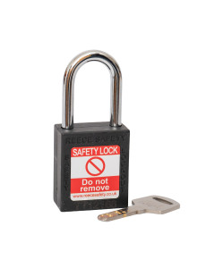 BLACK Steel Shackle safety padlock keyed differently