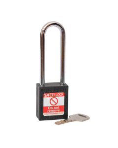 BLACK Steel Shackle safety padlock keyed differently long