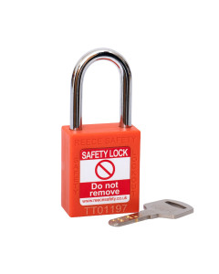 ORANGE Steel Shackle safety padlock keyed differently