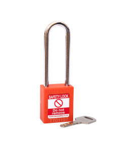 ORANGE Steel Shackle safety padlock keyed differently long