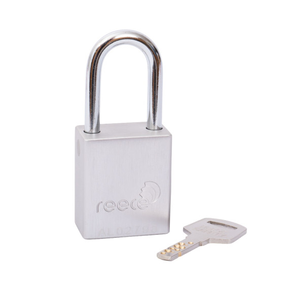 SILVER Aluminium Safety padlock keyed to differ