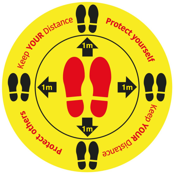Keep your distance -protect yourselves 450mm Dia