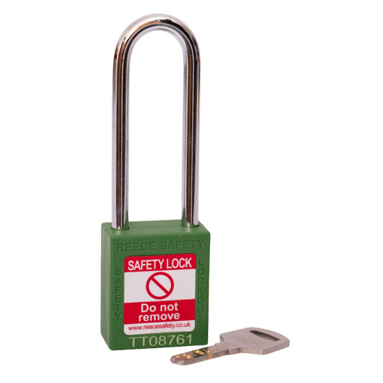  GREEN Steel Shackle safety padlock keyed differently long