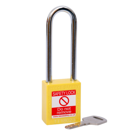  YELLOW Steel Shackle safety padlock keyed differently long