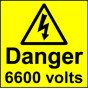 Electrical Safety Labels - 6600 Volts