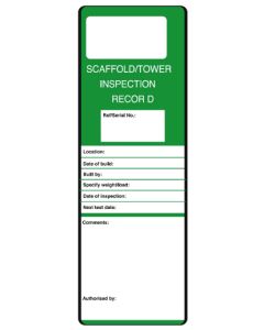 Scaffold/tower Inspection Record Safety message/maintenance tag