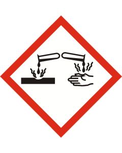 GHS CORROSIVE sign 40mm x 40mm