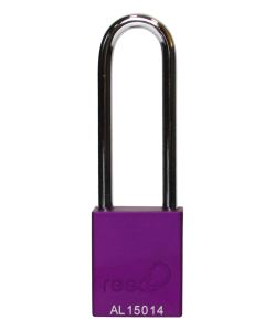 Aluminium bodied safety padlock with steel shackle-purple-Keyed Alike