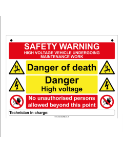 Hanging sign for use on posts and chain set