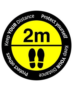 Social Distancing floor sign "Keep your distance" Yellow and Black
