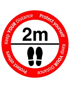 Social Distancing floor sign "Keep your distance"_RED