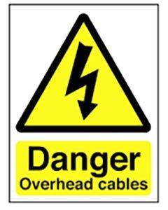 Hazard Warning Sign Danger Overhead cables 