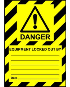  Size A7 Danger Equipment locked out by 