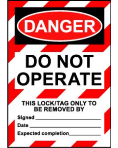  Size A6 Danger do not operate 