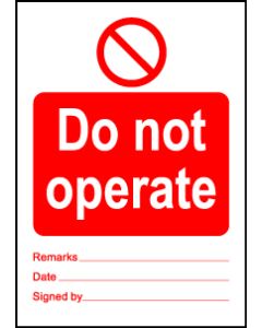  Size A6 Do not operate 