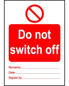  Size A6 Do not switch off 