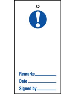 Lockout tags 110x50mm Mandatory blank. Pack of 10 