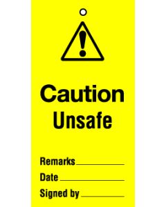 Lockout tags 110x50mm Caution Out of order. Pack of 10 