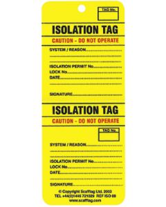 Isotag Pack of 50 (two part perforation) 