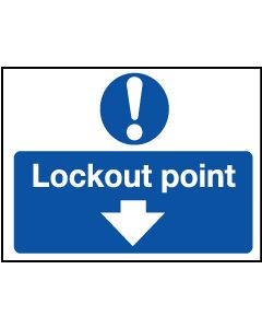 'Lockout Point' - Safety Lockout Labels 55 x 75mm